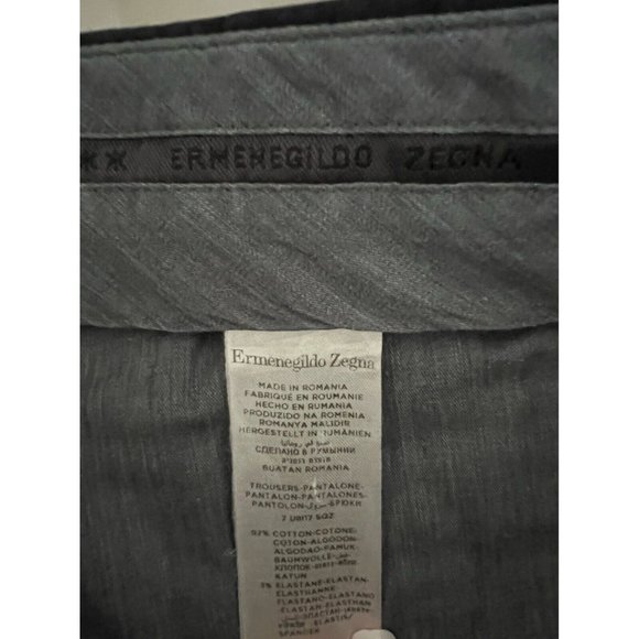 Ermenegildo Zegna Men's Pleated Pants Confort Black Straight Fit Size 52 - Picture 9 of 9